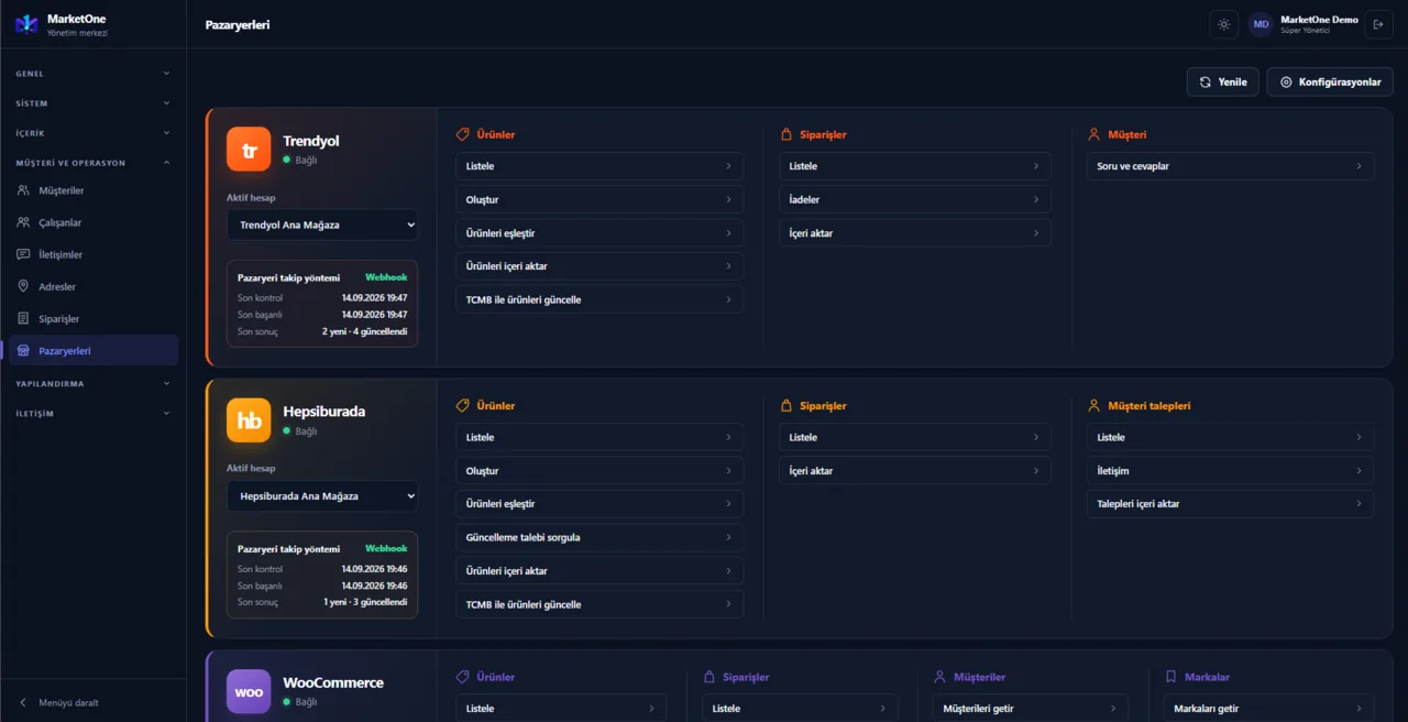Trendyol, Hepsiburada, n11, PTTAVM ve WooCommerce Entegrasyonu