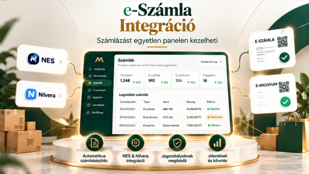 Központosítsa a számlázást e-számla-integrációval
