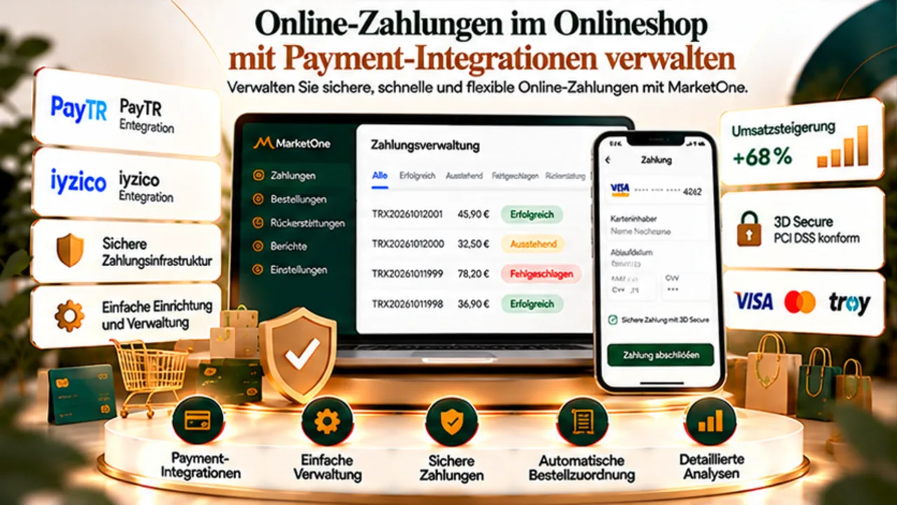 Online-Zahlungen im Onlineshop mit Payment-Integrationen verwalten
