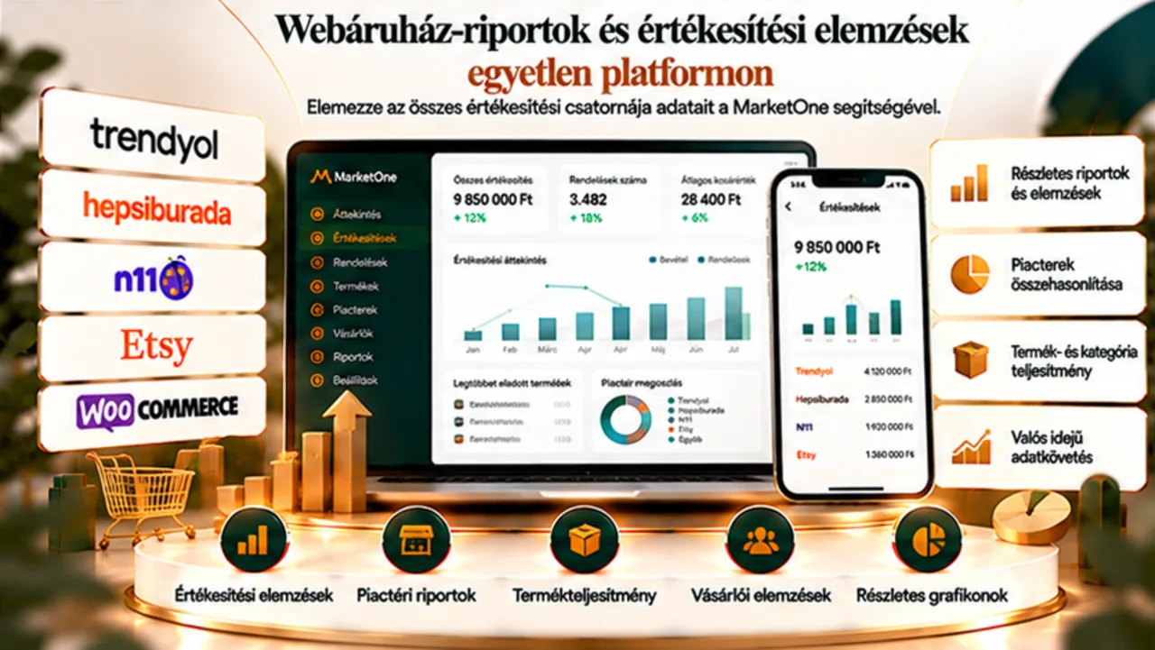 Webáruház-riportok és értékesítési elemzések egyetlen platformon
