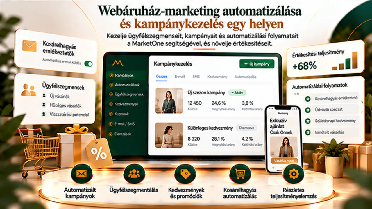 Webáruház-marketing automatizálása és kampánykezelés egy helyen