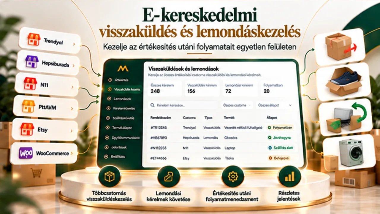 Kezelje az e-kereskedelmi visszaküldéseket és lemondásokat egy helyen