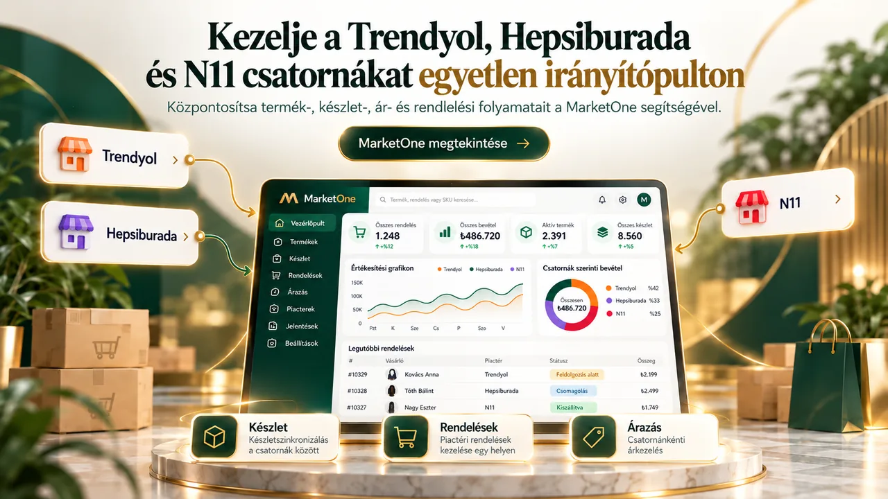 Kezelje a Trendyol, Hepsiburada és N11 csatornákat egyetlen irányítópulton
